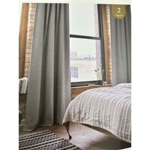 Threshold Aruba Gray Blackout Curtain Pair 50”x84” Panels New